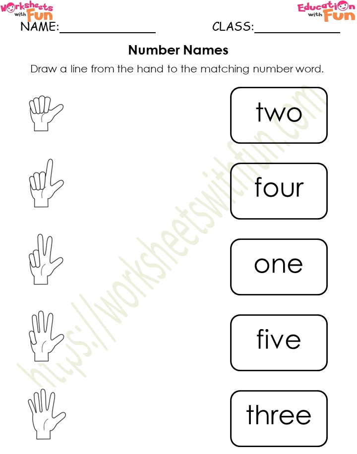 Mathematics Preschool Number Names Worksheet 7